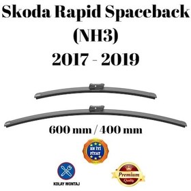 Resim Skoda Rapid Spaceback Nh3 2017 2018 2019 Uyumlu Ön Cam Muz Tipi Silecek Süpürgesi Seti 600/400mm Silbak 