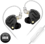 Resim KZ ZS12 PRO X in Kulak Monitör Kulaklıklar 1DD+5BA HIFI Stereo Ses Kablolu Kulakiçi Gürültü Iptal Kulaklık Müzisyenler/Şarkıcılar için Tam Metal Boşluk (Mikrofon ile, Metalik) 