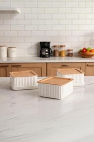 Resim Valverdi - 3'lü 7 Parça Kahvaltılık Kahvaltı Seti Sunum Seti 