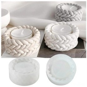 Resim Neevoyu Tekrarlanan Kumaş Desenli Silikon Kalıp - Mumluk, Mini Çiçek Saksısı Ve Dekoratif Ürünler İçin 6.1x3.1 Cm 