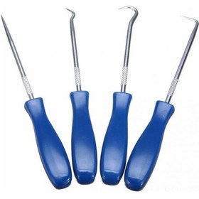 Resim Maiyame 4'lü Çelik Çekme Kancaları Seti - Otomobil Tamiri, Lastik Taş Temizleme, Fosforlu Kartuş Dolum Ve Ev Tamir Araçları 