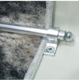 Resim Tek Delikli Halı Tutucu Merdiven Dip Çubuğu Gümüş - İnce / 110cm 