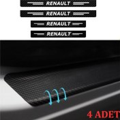 Resim Renault Europa İçin Uyumlu Aksesuar Oto Kapı Eşiği Sticker Karbon 4 Adet Kumraldede
