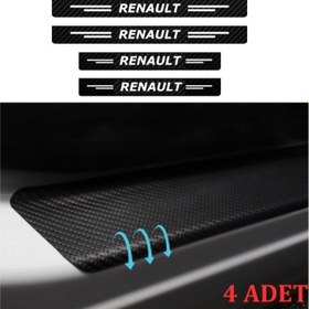 Resim Renault Europa İçin Uyumlu Aksesuar Oto Kapı Eşiği Sticker Karbon 4 Adet 