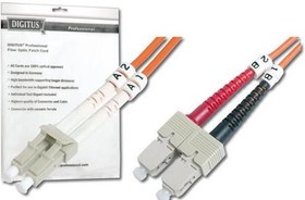 Resim DK-2632-05 Digitus LC-SC Fiber Optik Patch Kablo, 5 metre, Multimode, Duplex, 62.5/125 