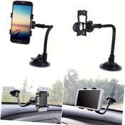 Resim 360 Derece Dönebilen Siyah Araba Montajı - Çoğu Akıllı Telefonla Uyumlu, Navigasyon ve Eğlence İçin İdeal, ABS Malzeme, Araba Kullanımı İçin Mükemmel, Araba Montajı|Dönebilen Montaj|Dayanıklı Plastik Montaj, Araba Montajları 