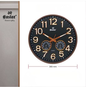 Resim Eastar A3219 Black Fosforlu Sessiz Duvar Saati 38 Cm Siyah 