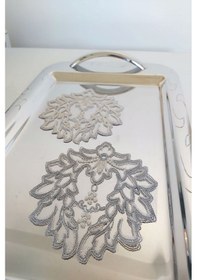 Resim 12 Adet Love Gri Fransız Tarzı Modern Bardak Altlığı & Kokteyl 