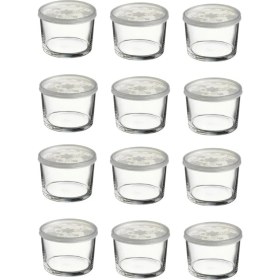 Resim Paşabahçe Kapaklı Cam Saklama Kabı 12 Li Kahvaltılık 220cc Fma07064 