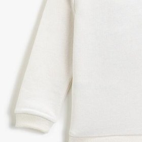 Resim Erkek Bebek Baskılı Bisiklet Yaka Uzun Kollu Sweatshirt 