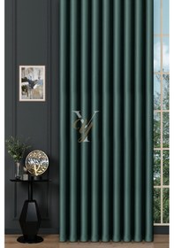 Resim Blackout Fon Perde V-2037 Koyu Yeşil Koyu Yeşil 