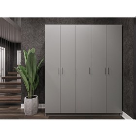 Resim %100 Mdflam Vestiyer & Portmanto V-09 150cm Kül Gri Gri 