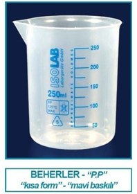 Resim İSOLAB 026.03.901 beher - P.P - kısa form - mavi skala - 1000 ml 