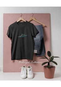 Resim Bahriyeli Collection Oversize Vektör Kruvazör Savaş Gemisi Tasarımlı Unisex T-shirt Siyah 