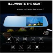 Resim Kingshark 5" Ekranlı Dikiz Aynası Şeklinde Gece Görüşlü Araç Kamerası 