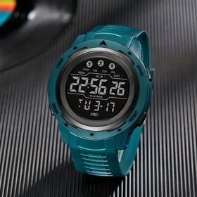 Resim Dijital Spor Saati, Şarj Edilemeyen Düğme Pil Gücü, Plastik Kasa, PVC Kayış, 24 Saat Gösterim, Gece Işığı, Çok Fonksiyonlu, Gençler, Açık Hava Sporları, Hediye 