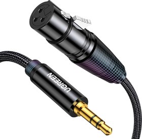 Resim 3.5mm to XLR Mikrofon Ses Kablosu Örgülü 1 Metre 