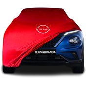 Resim ULTRASHOP Nissan Juke 2 (2019 - 2024) Kırmızı Kumaş Araba Branda Logolu Penye Oto Branda 
