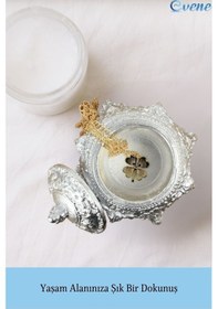 Resim Dekoratif Kase Takı Kutusu Yüzük Kolye Kutusu Mum Tabağı Takı Organizer Kapaklı Model - Gümüş 