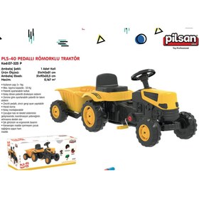 Resim PİLSAN Unisex Çocuk Sarı Active Römorklu Traktör Pedallı Pls-40 07-316 