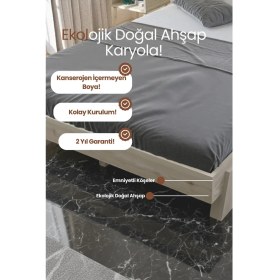 Resim Renazzo Mobilya Lotus New Modern Ahşap Karyola - Bohem ve Modern Tasarım Sarsılmaz Masif Ahaşp Karyola 