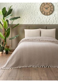 Resim Battaniye Pamuk Miren 180x200 Cm Bej 