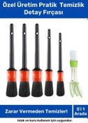 Resim Özel Üretim Pratik Islak Kuru Otomobil Oto Araç Araba Klima Temizlik Detay Fırçası 5+1 Set 