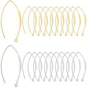 Resim 20 adet Y-Şekilli Paslanmaz Çelik Küpe saç tokası ile Yatay Halkalar - DIY El Sanatları, Sanat Projeleri ve Dikiş Malzemeleri için Mükemmel - Küpe Yapımı ve El Sanatları için Dayanıklı Metal Kulak Kançaları, Küpe Aksesuarları, El Sanatları Aksesuarı, Minimalist Tasarım, Paslanmaz Çelik Kançalar 