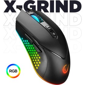 Resim Rampage Smx-r43 X-Grind Usb Siyah 6400 Dpi RGB Ledli Makrolu Mouse Rgb Aydınlatmalı Gaming Oyuncu Mouse 