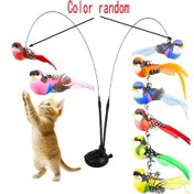 Resim 1 veya 2 Adet Etkileşimli Kedi Oyuncak Çubuğu - Zilli, Sağlam Emme Tabanlı, Gerçekçi Tüy Hareketli Kuş Oyuncağı - İç Mekan Avı için Uygun - Pil Gerekmez - Yavru ve Yetişkin Kediler için İdeal - Rastgele Renkler (Kırmızı, Mavi, Yeşil, Sarı, Siyah, Beyaz, Turuncu, Pembe) - Güvenli Peluş Malzeme, Kedi Zenginleştirici, Oyun Aksesuarı, Dayanıklı Yapı, Kedi Sahipleri için 
