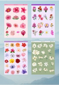 Resim 14'lü Çiçek Temalı 12 17 Cm Sticker Seti/bullet Journal, Scrapbook, Ajanda, Planlayıcı, Defter Için Diğer 