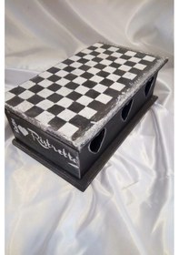 Resim Sevgili Hediye Kutusu Dama Satranç Sevgililer Günü Ahşap El İşi Hand Made Mücevher Kutusu Orta Boy 