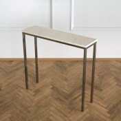 Resim Evka Shiny Dresuar Eskitme Pirinç Bej Mermer Tabla 