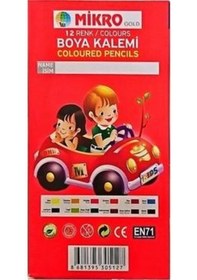 Resim 12 Li Kuru Boya Kalemi Mikrogold 12 Renk Kuruboya Tam Boy 1 Adet 