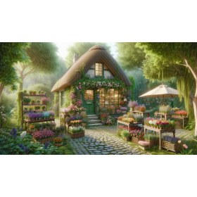 Resim Venspor Çiçekçi Dükkanı Arkaplan 200 x 150 cm Fon Duvar Örtüsü 