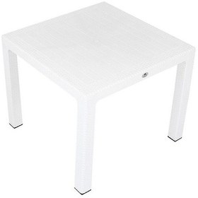 Resim Luna 90x90 Elit Rattan Masa Beyaz 