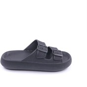 Resim Apella Eva Çift Toka Siyah Unisex Terlik 