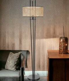 Resim Lumexx BELEN SİYAH LAMBADER SİLİNDİR RATTAN ABAJURLU 