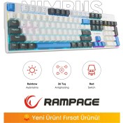 Resim Rampage Nımbus Beyaz USB Rainbow Türkçe Red Switch 26 Tuş Anti-Ghosting Mekanik Klavye Oyuncu Klavyesi 