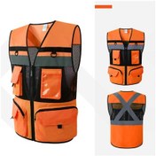 Resim Yüksek Görünürlük Yansıtıcı Güvenlik Yeleği Fermuarlı K20467r-m 