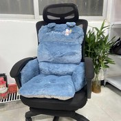 Resim Lüks Peluş Koltuk Minderi - Kalın, Yüksek Sırt Desteği Ofis Sandalyeleri & Yatak Odası Konforu için, Elde Yıkanabilir Polyester Kılıf 