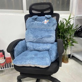 Resim Lüks Peluş Koltuk Minderi - Kalın, Yüksek Sırt Desteği Ofis Sandalyeleri & Yatak Odası Konforu için, Elde Yıkanabilir Polyester Kılıf 