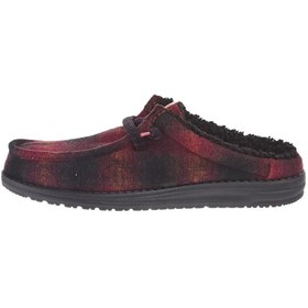 Resim HEY DUDE Wally Slip Cozy Plaid Kırmızı Erkek 