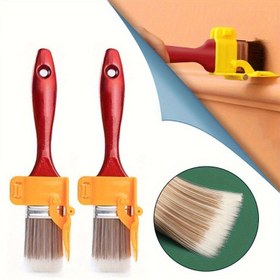 Resim 1 adet, 2'si 1 arada Renk Ayırma Kılavuzu ile Kenar Fırçası, Dayanıklı Plastik Sap, Çerçeve, Duvar, Pencere ve Tavan Kenarı için Çok Fonksiyonlu DIY Boya Aracı, Hafif, Hassas Lateks Boya Kesme Bölücü Aracı 