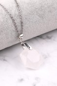 Resim Alibaba Doğaltaş Unisex Kristal Kuvars Doğal Taş Kesim Kolye 