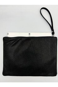 Resim Hakiki Deri Clutch El Çantası & Tablet Kılıfı (Siyah) - Hakiki Deri / Siyah 