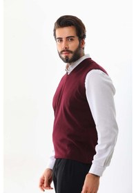 Resim Günay Erkek V Yaka Yün Süveter 0108 Bordo 