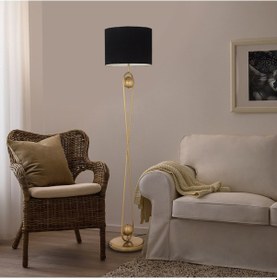 Resim Letta Siyah Şapkalı Eskitme Modern Tasarım Ayaklı Abajur Lamba Me 