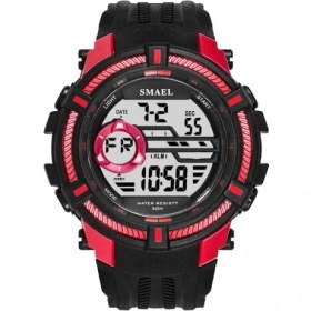 Resim Hanyang Siyah Kırmızı Smael Izle 50 M Su Geçirmez Spor Saatler Askeri Erkekler Büyük Arama S Şok Relojes Hombre Rahat LED CLOCK1616 Dijital Kol Saatleri (Yurt Dışından) 