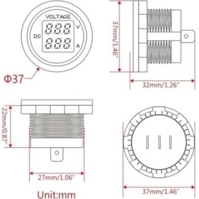 Resim Freedom Books DC12V/24V Dijital Voltmetre Ampermetre 